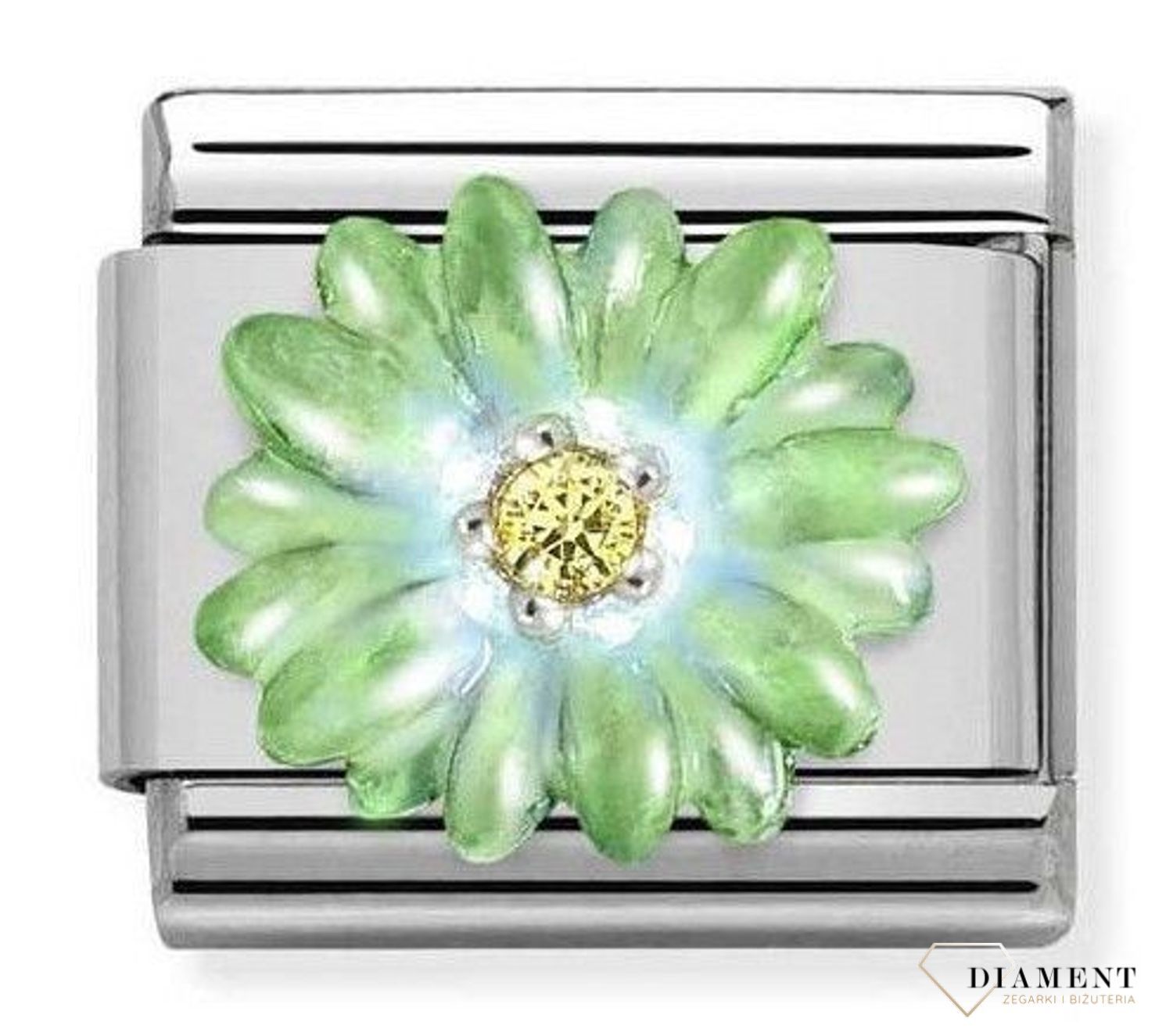 Nomination Link 925 Silver 'Zielony kwiat z żółtą cyrkonią' 330321 07  ✓oryginalna biżuteria Nomination ✓ prezent dla przyjaciółki✓ prezent na urodziny✓ prezent dla przyjaciółki✓ Biżuteria Nomination ✓Wymarzony prezent.jpg